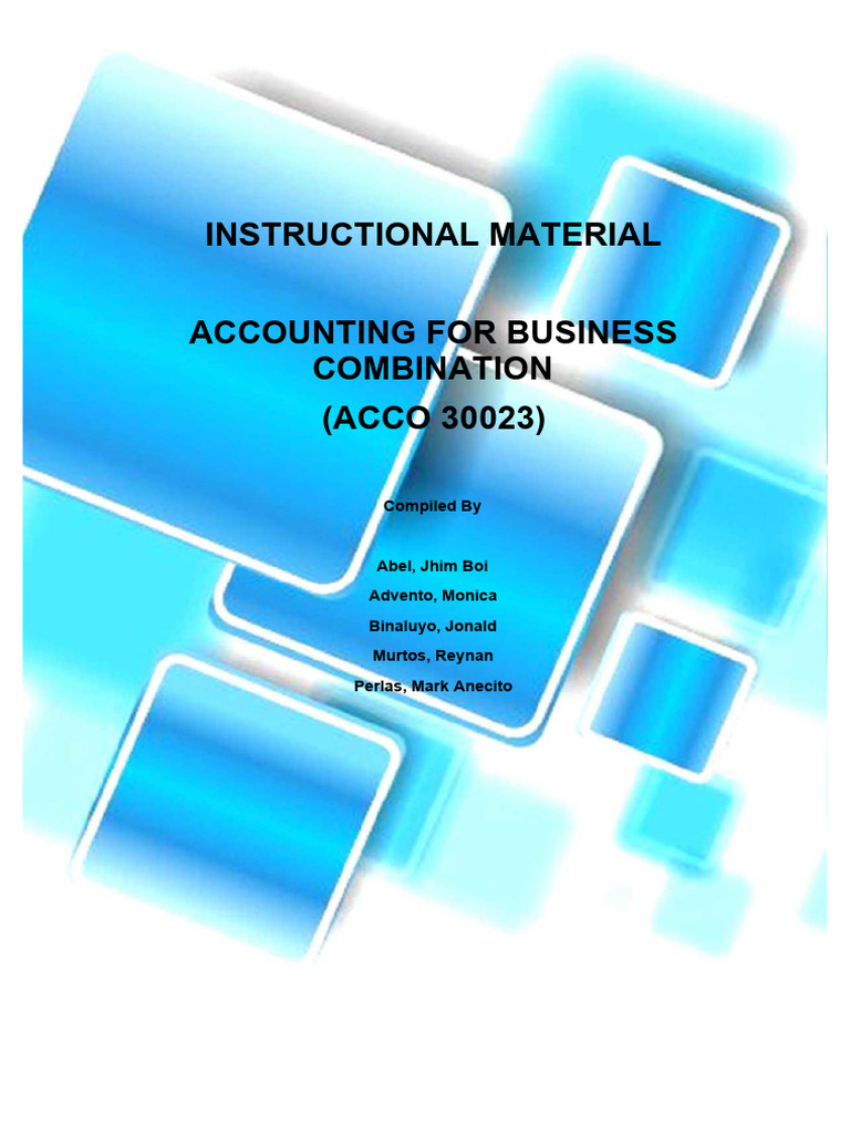 Accounting For Business Combination PDF Goodwill (Accounting
