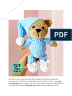 Crochet Teddy Bear in Pajamas With Bunny Shoes