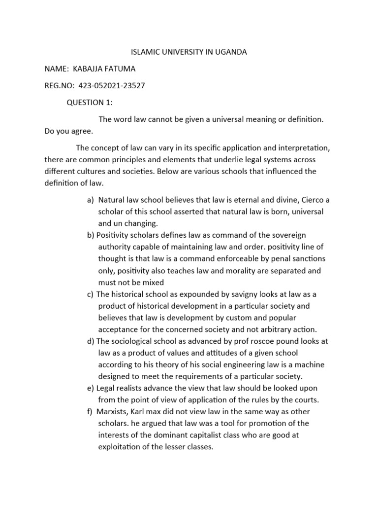 Introduction To Law Test PDF