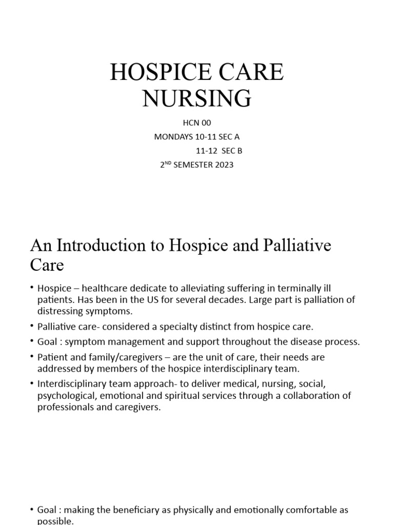 Hospice Care Nursing | PDF | Palliative Care | Hospice