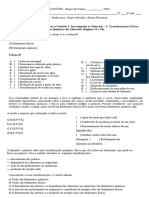 Exercícios 1 Ciências 6°ano