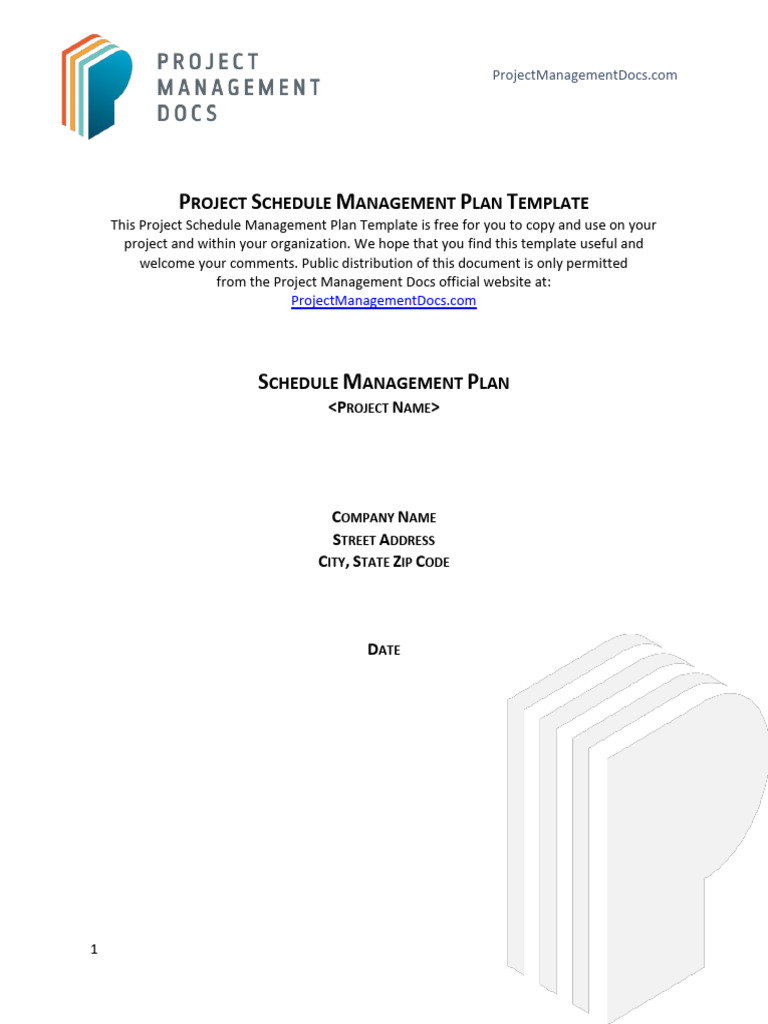Project Schedule Management Plan Template | PDF | Computing