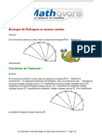 Exercices Escargot de Pythagore Et Racines Carrees Maths Troisieme 1259