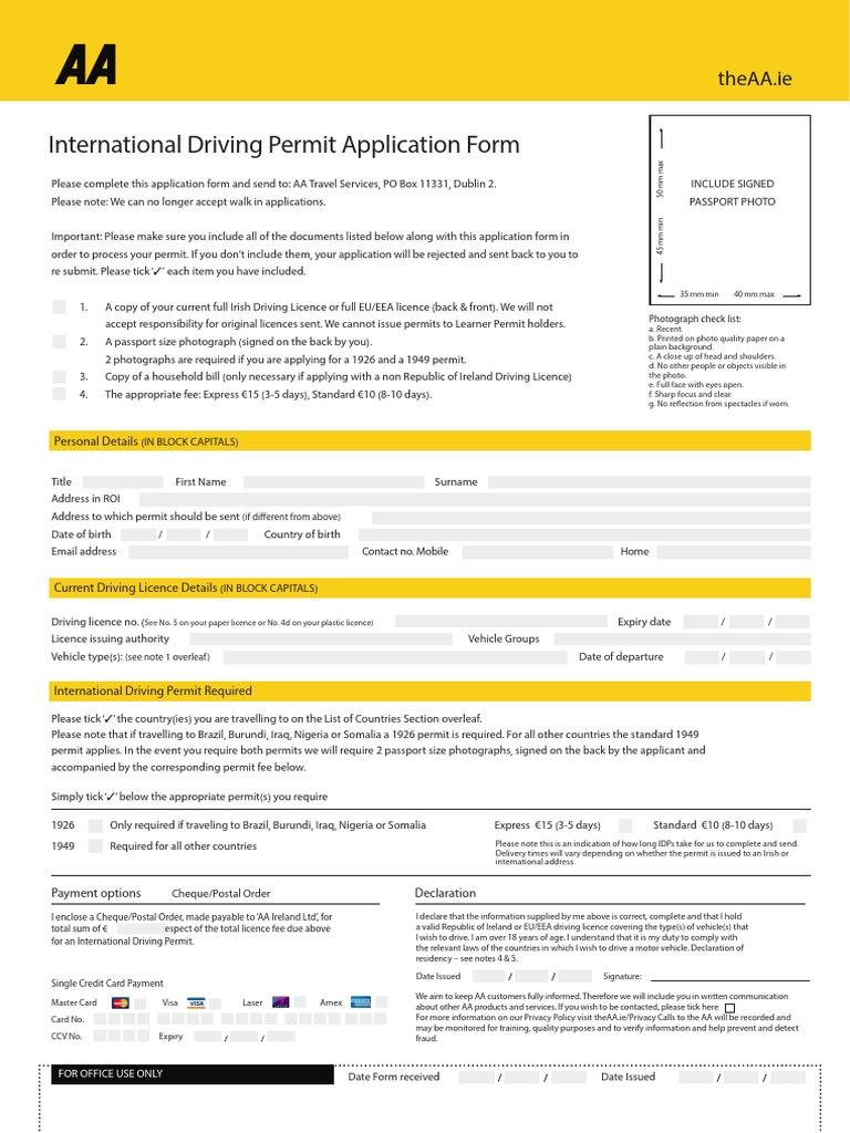 AA - IDP Application201909 1 | PDF | Driver's License