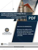 CLASE 2 - POLÍTICA NACIONAL DE LA EDUCACIÓN ESPECIAL - D170 D83 D1300 D87 - OCt 2023