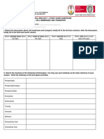 Study Guide Questions Cell Membrane and Transport