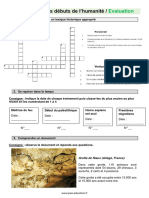 Evaluation 6ème Les Débuts de L'humanité