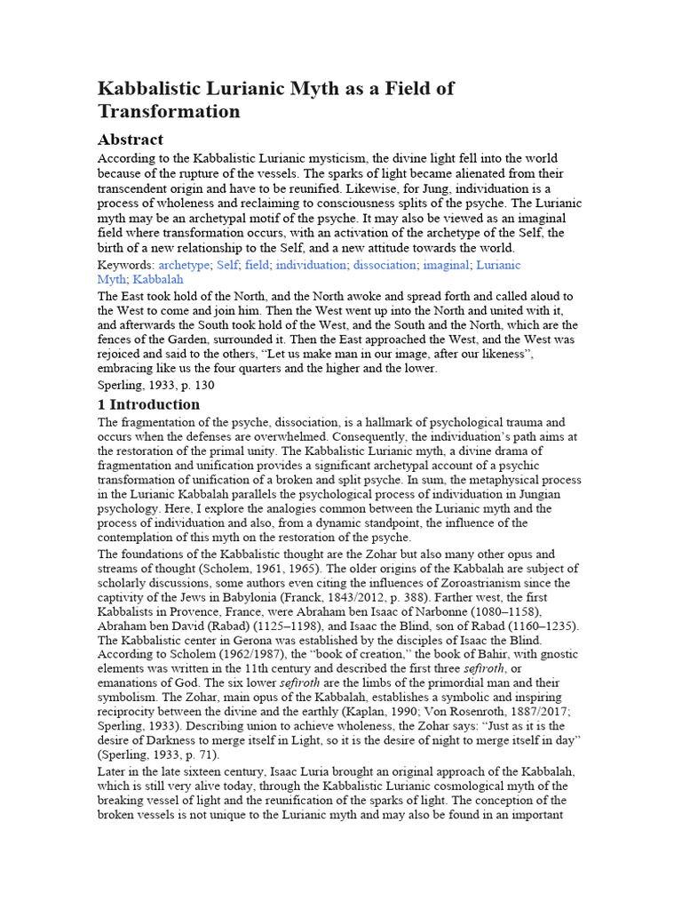 Jung e Kabbalah PDF Kabbalah Carl Jung