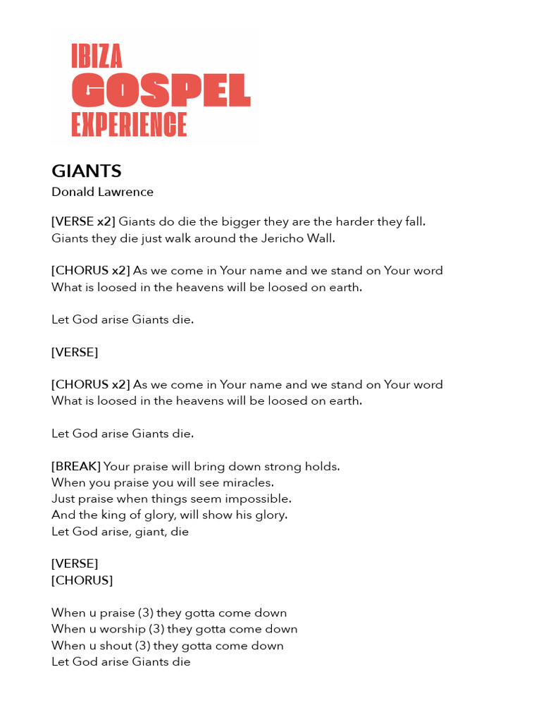 Giants Lyrics PDF