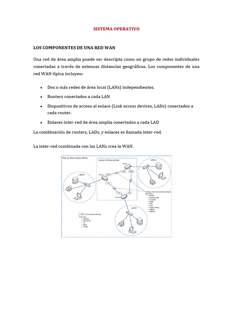 Componentes y Tipos de Redes WAN | PDF | Red de área amplia | Red ...