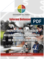 1. Inspectorias de Trabajo No Garantizan Cumplimiento de Derechos Laborales.