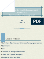 Well Come To The World of Management! Unit One