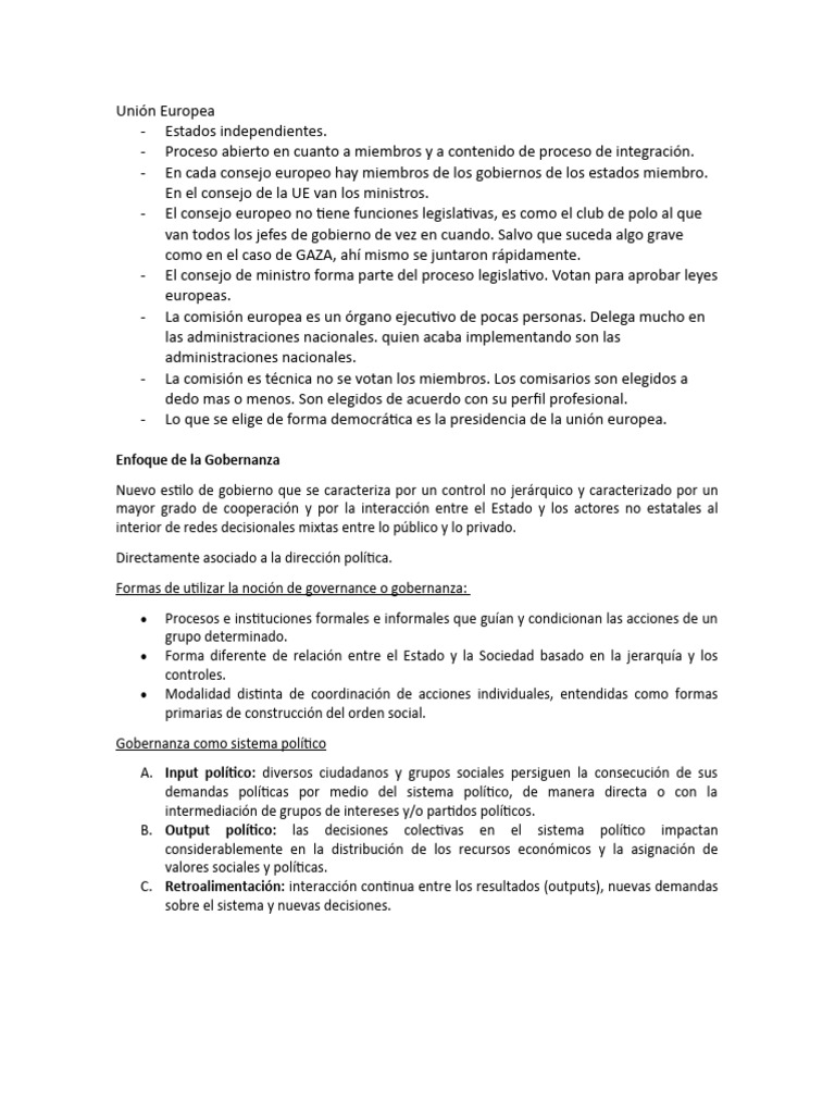 Gobernanza y Estructura de la UE | PDF | Comisión Europea | Gobierno