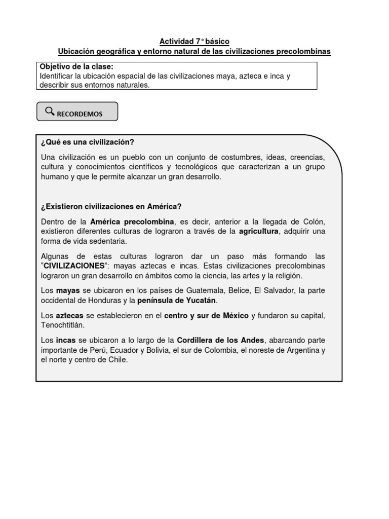 Civilizaciones Precolombinas: Ubicación y Entorno | PDF | Imperio Inca ...