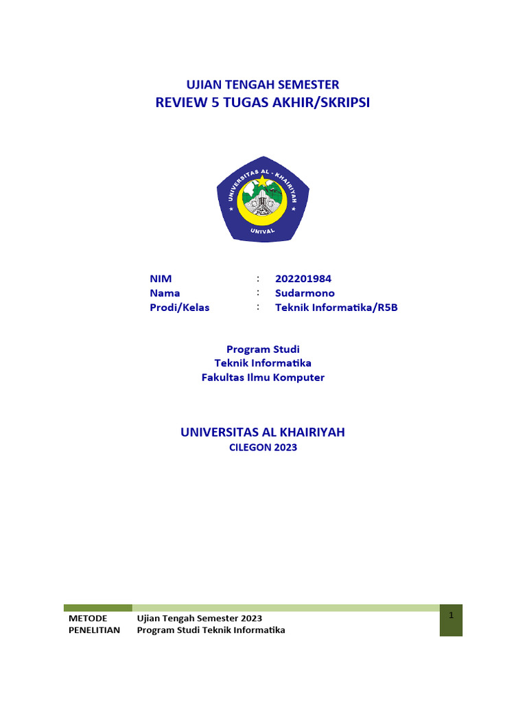 2023 Uts Ti R5b Nim 980765656 Sudarmono Pdf