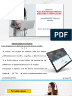 Distribucion Muestral de Diferencia de Medias - Muestreo Pequeño