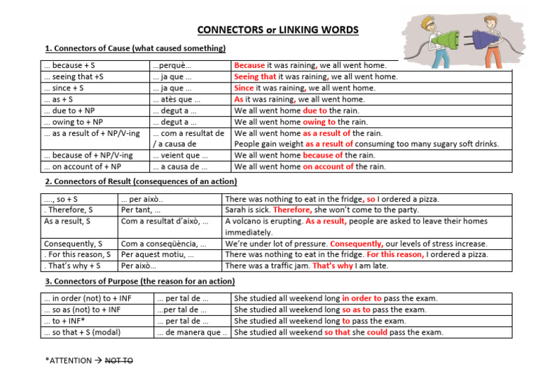 Connectors of Cause Result and Purpose PDF