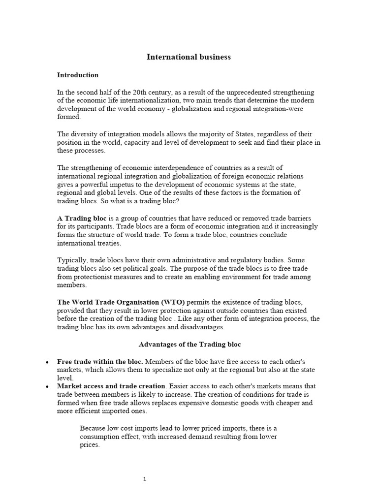 International Business | PDF | Free Trade | Trade