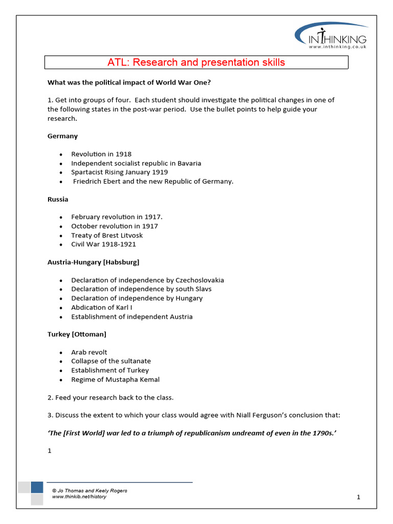 Political impact of ww1 pdf