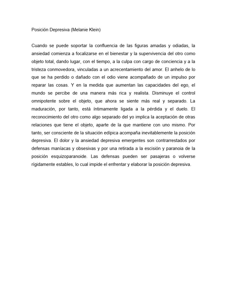 Posición Depresiva PDF