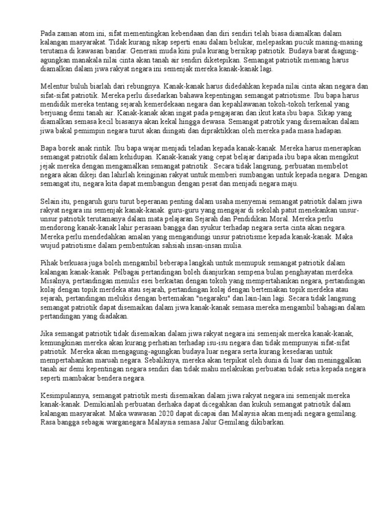 Usaha-Usaha Memupuk Semangat Patriotik  PDF