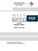 GUÍA DE ESTUDIO ÁLGEBRA - TURNOmATUTINO - CICLO - 2020-1