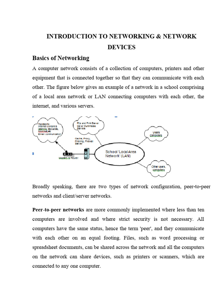 Intro. To Networking & Network Devices | PDF | Computer Network ...