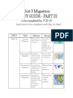 Unit 3 Migration Study Guide - Part III