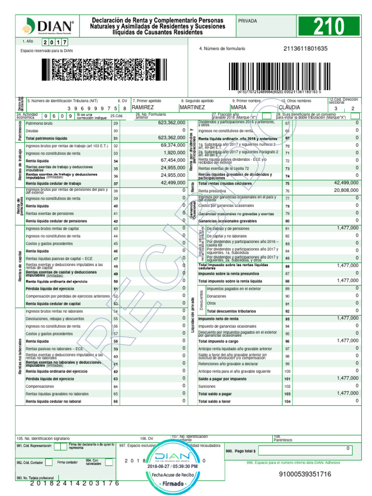 Privada Datos Del Declarante PDF Impuesto sobre la renta Impuestos