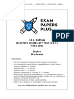 11+ Sutton SET - Mock 2022 - English Paper 09-07-22