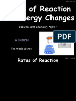 Topic 7 - Rates of Reaction and Energy Changes