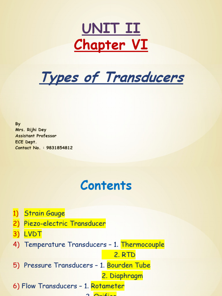Chapter 6 Examples of Transducers PDF Pressure Measurement