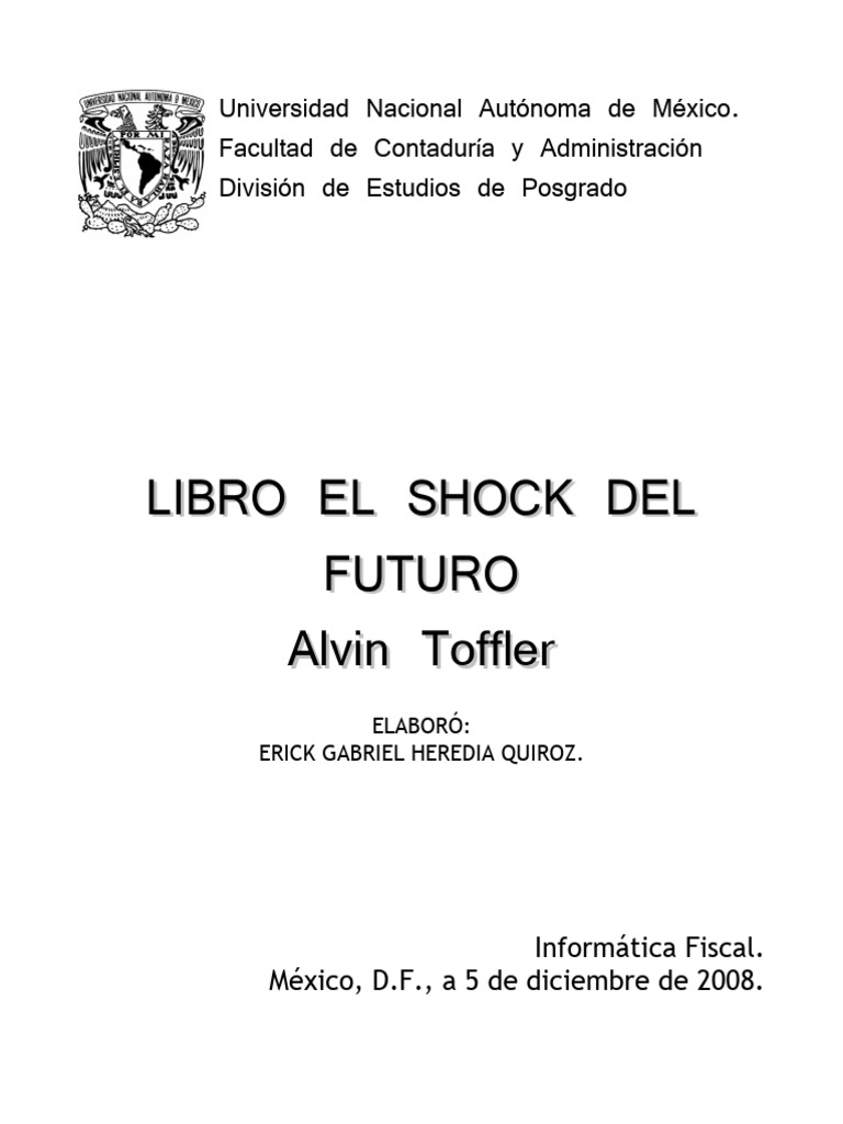 Libro El Shock Del Futuro | Descargar gratis PDF | Sociedad | Bienes