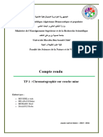 Compte Rendu: TP 1: Chromatographie Sur Couche Mine