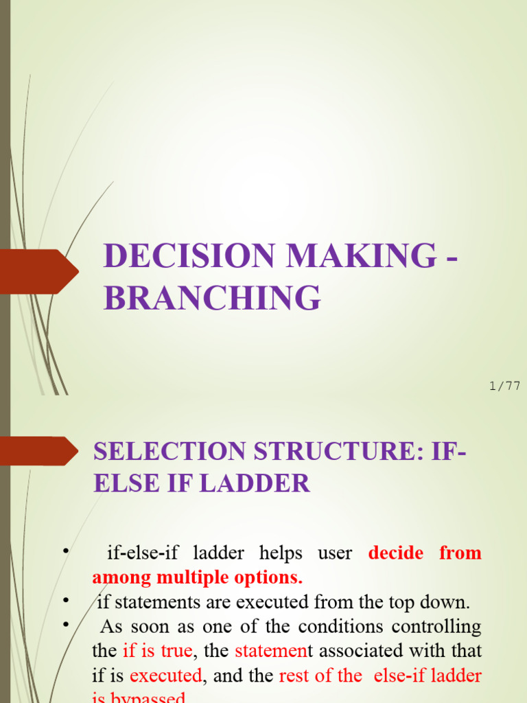If - Else Ladder | PDF
