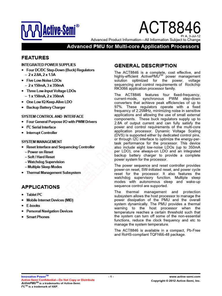 ACT8846 | PDF | Computing | Electrical Engineering