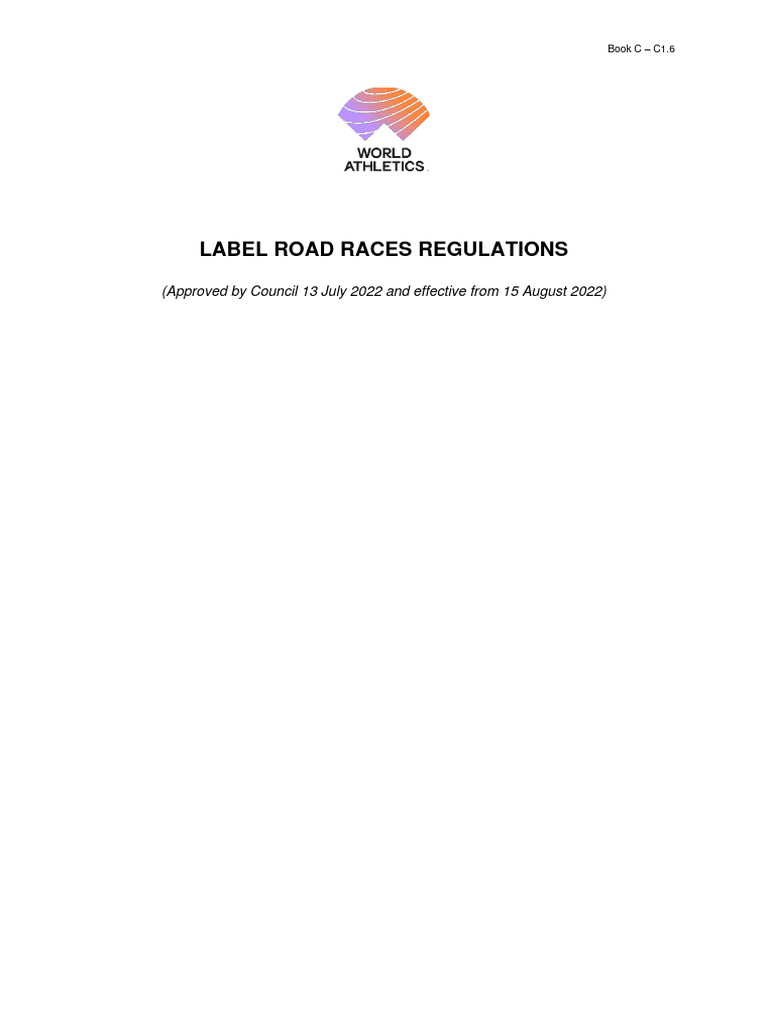 World Athletics Road Race Label Rules | PDF | Doping In Sport ...