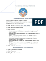 Cronograma de Servicio Domingo 30 Octubre