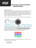 Questions and Answers On Kernel and Shell in Operating Systems