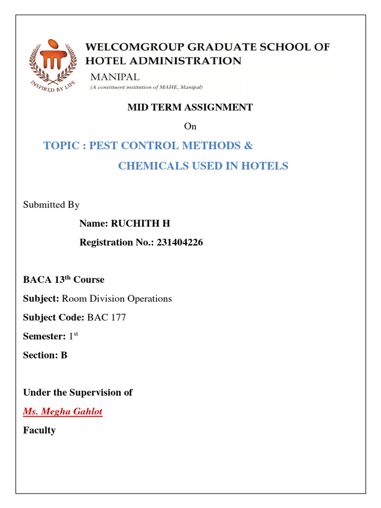 Assignment Room Division | PDF | Pest Control | Pesticide