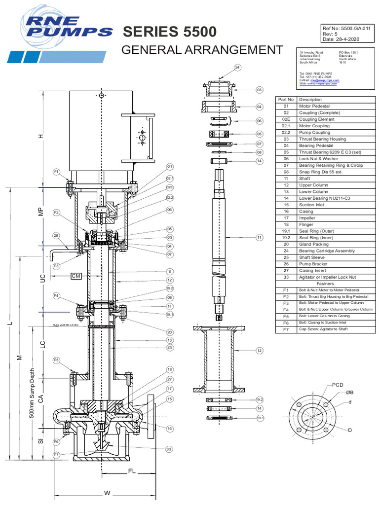 General Arrangement for Model 5500 | PDF | Pump | Equipment