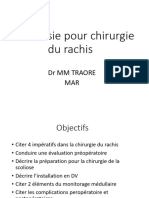 Anesthésie Pour Chirurgie Du Rachic