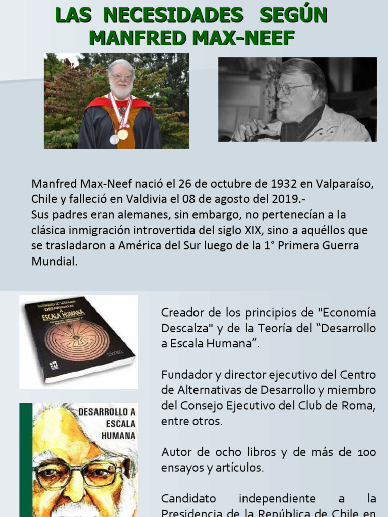 Necesidades y Satisfactores de Max-Neef | PDF | Política