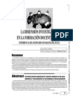 La Dimensión Investigativa en La Formación Docente en La Universidad Del Zulia (LUZ) Experiencia Del Seminario Geografía