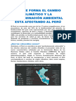 De Que Forma El Cambio Climático y La Contaminación Ambiental Está Afectando Al Perú