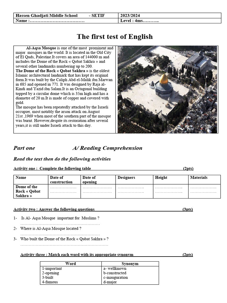 Al-Aqsa Mosque: Key Facts and History | PDF | Al Aqsa Mosque