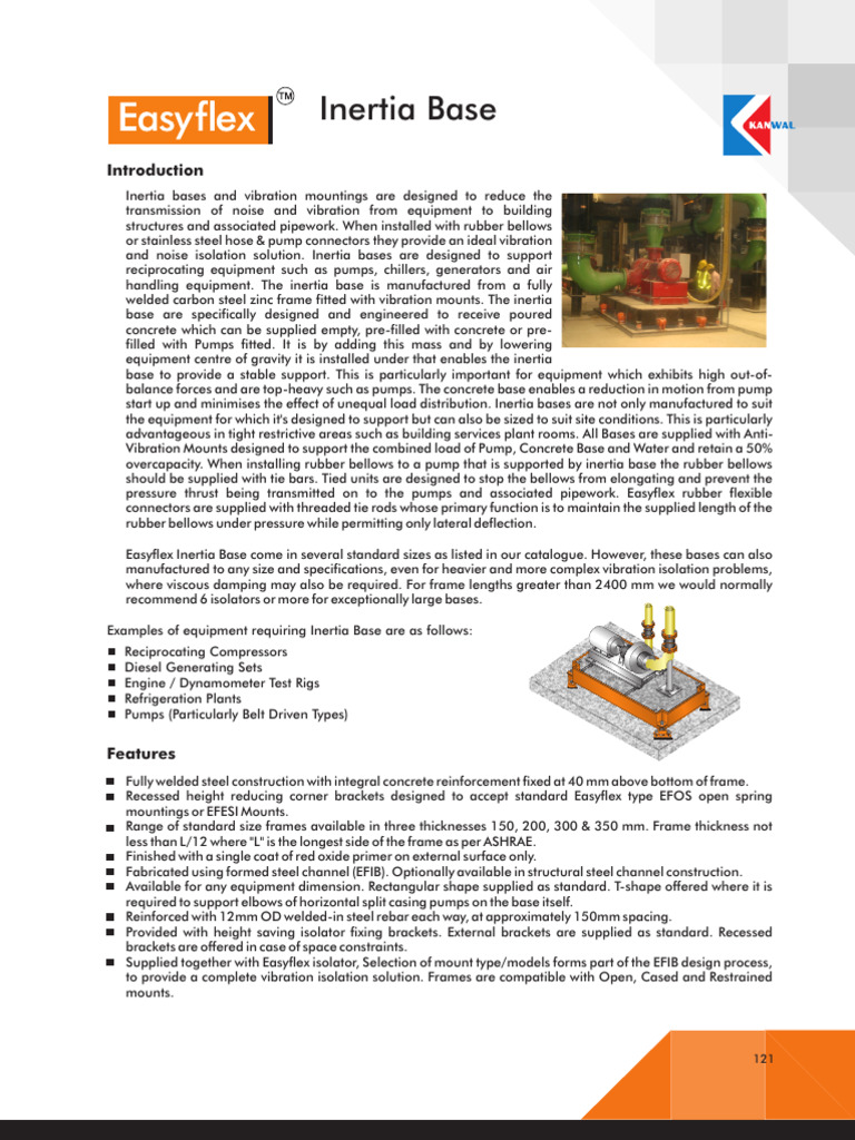 Inertia Bases for Vibration Isolation | PDF | Pump | Concrete