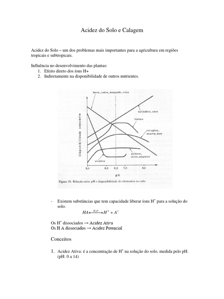 Apostila Acidez Do Solo E Calagem Pdf Solo Ph