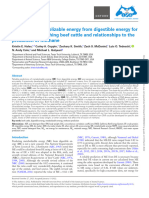 Predicting Metabolizable Energy From Digestible Energy For Growing and Finishing Beef Cattle and Relationships To The Prediction of Methane