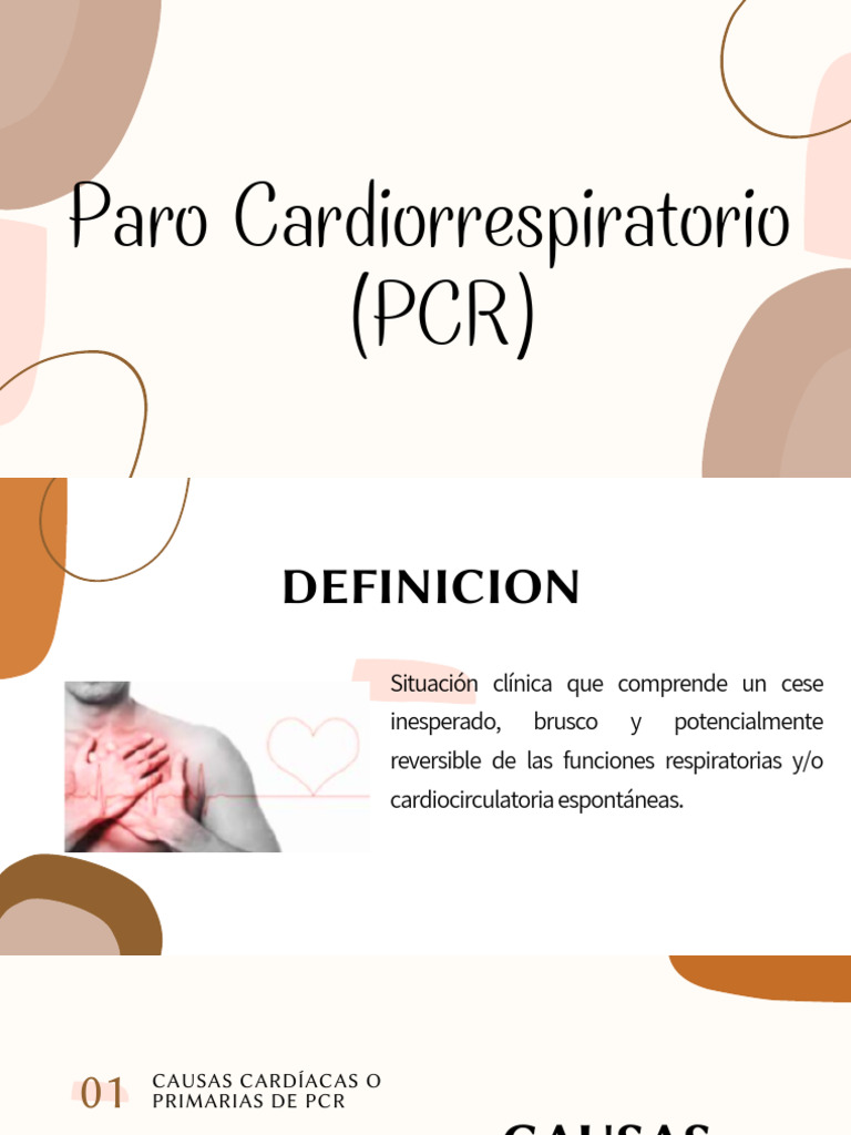 Definición y Manejo del Paro Cardiorrespiratorio | PDF | Reanimación ...